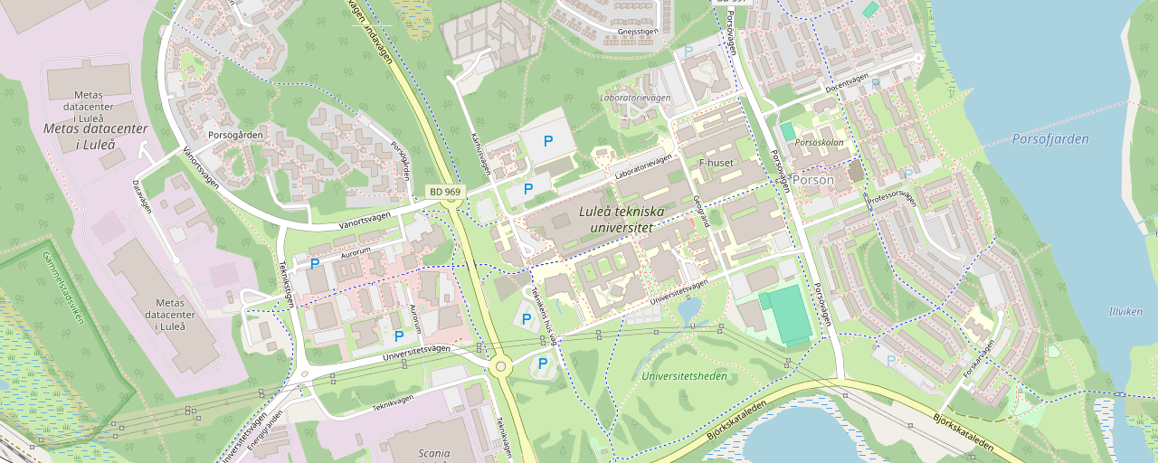Karta över campus i Luleå